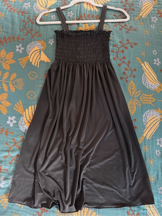 Michael Taylor Dresses & Skirts - Black Smocked Midi Dress with Spaghetti Straps